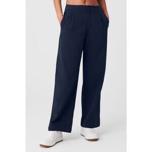 ALO Road Trip Wide Leg Trouser Pants Womens Medium Blue Athleisure Active Wear
